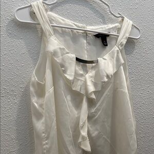 White Ruffled Sleeveless Top